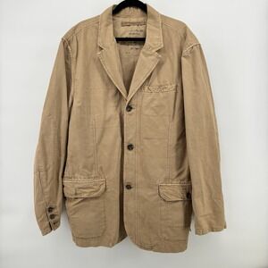Vintage Gap Canvas Blazer Chore Jacket Collar Twill Barn Coat Men 2XL Sand